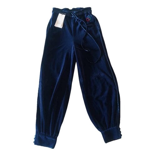 Pre-owned Gucci Velvet Carot Pants In Blue