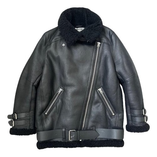 Pre-owned Acne Studios Leather Coat In Black