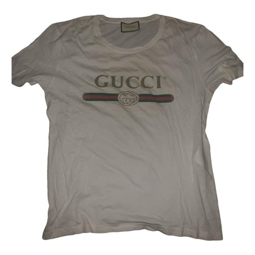 Pre-owned Gucci Silk T-shirt In White