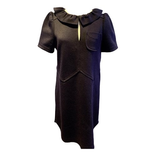 Pre-owned Marc By Marc Jacobs Wool Mid-length Dress In Navy