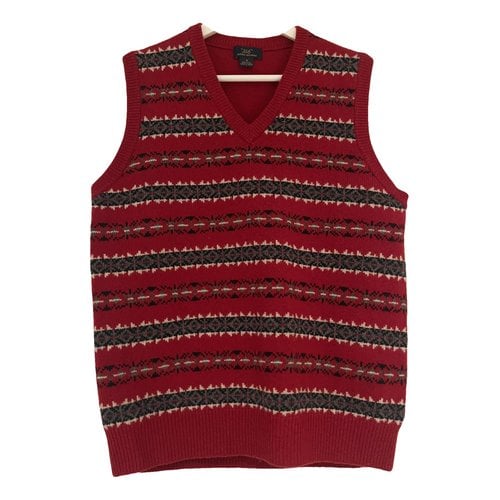 Pre-owned Brooks Brothers Wool Vest In Red