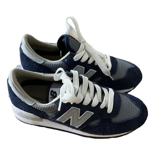 Pre-owned New Balance Leather Low Trainers In Blue
