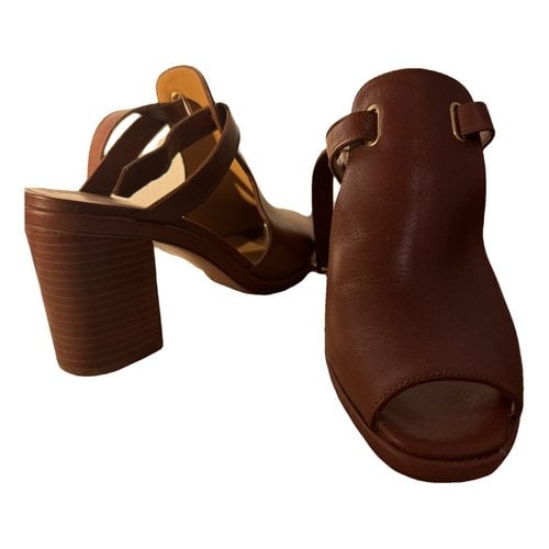 Pre-owned Apc Leather Sandals In Brown