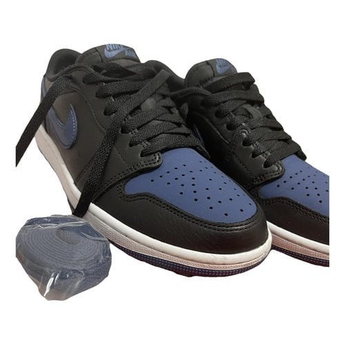 Pre-owned Jordan 1 Leather Low Trainers In Blue
