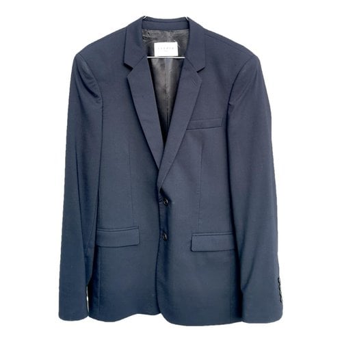 Pre-owned Sandro Wool Suit In Blue