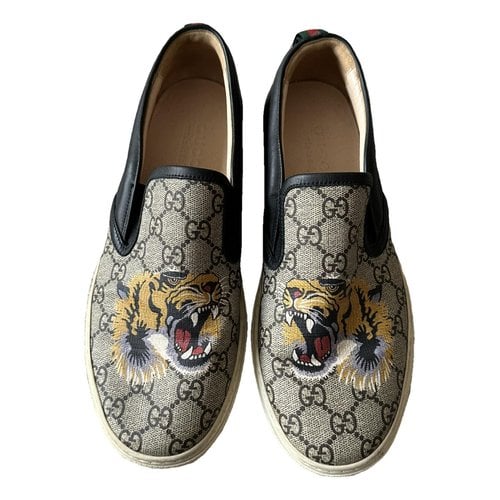 Pre-owned Gucci Leather Low Trainers In Multicolour