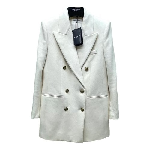 Pre-owned Saint Laurent Wool Suit Jacket In White