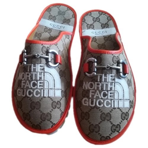 Pre-owned The North Face X Gucci Cloth Mules In Beige