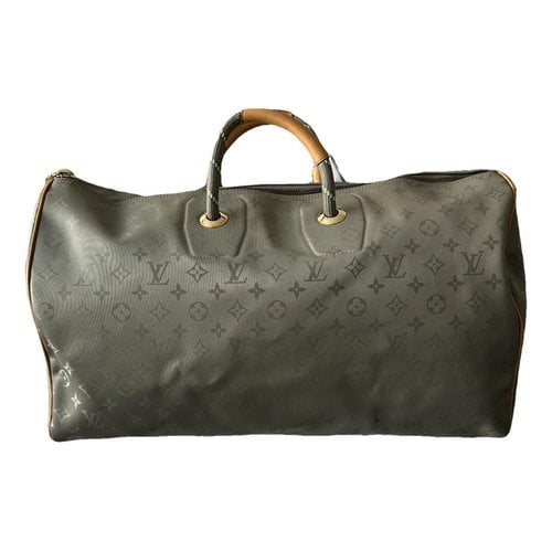 Pre-owned Louis Vuitton Polochon Leather Travel Bag In Brown