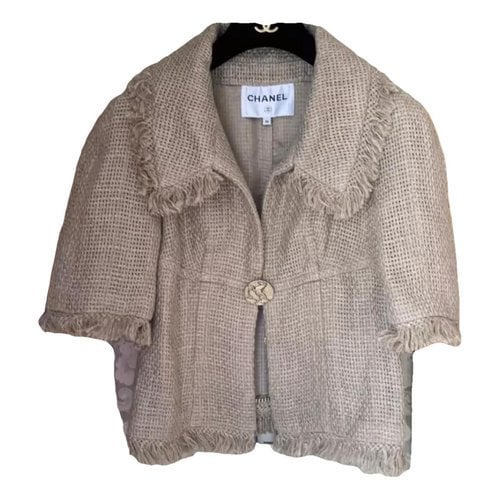 Pre-owned Chanel Linen Jacket In Camel