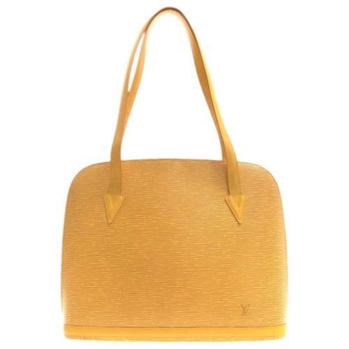 Pre-owned Louis Vuitton Lussac Leather Handbag In Yellow