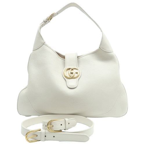 Pre-owned Gucci Arli Leather Satchel In White