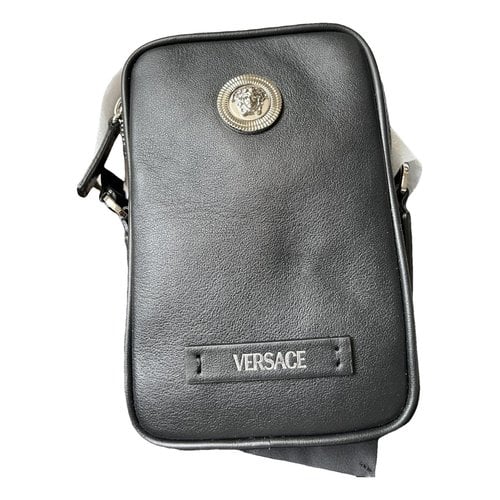 Pre-owned Versace Leather Bag In Black