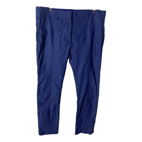 Pre-owned Acne Studios Linen Trousers In Blue