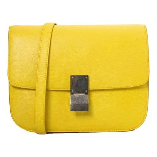 Pre-owned Celine Classic Leather Handbag In Yellow