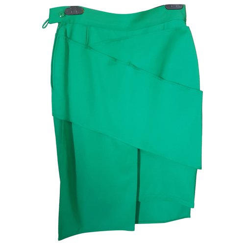 Pre-owned Versace Wool Mid-length Skirt In Green