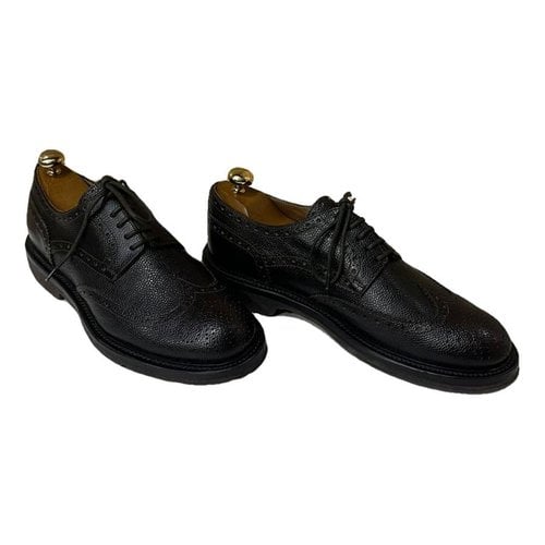 Pre-owned Doucal's Leather Lace Ups In Black