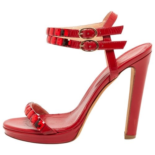 Pre-owned Sergio Rossi Patent Leather Sandal In Red