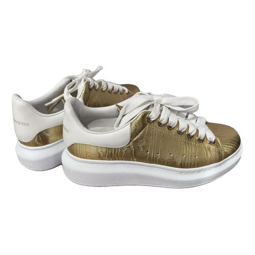 Pre-owned Alexander Mcqueen Patent Leather Trainers In Gold
