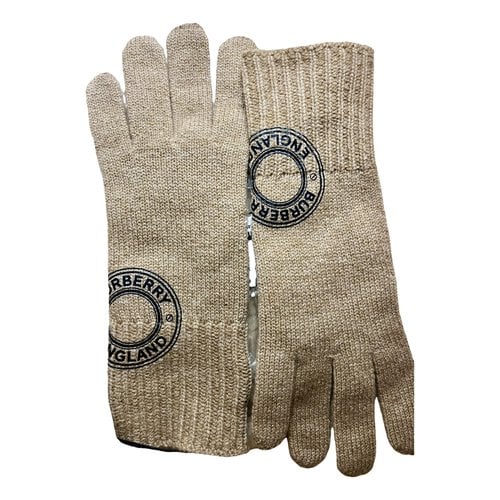 Pre-owned Burberry Cashmere Gloves In Beige
