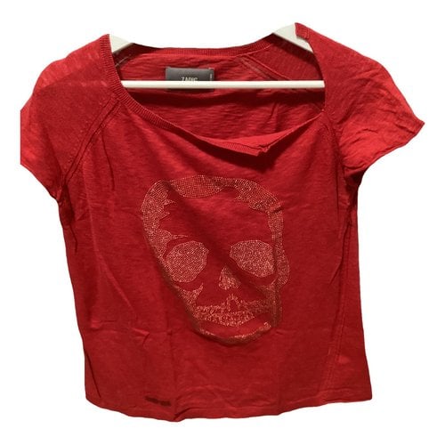 Pre-owned Zadig & Voltaire Linen T-shirt In Red