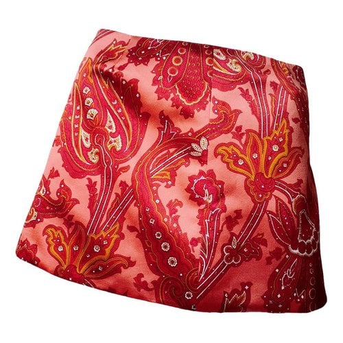 Pre-owned Dolce & Gabbana Silk Mini Skirt In Red