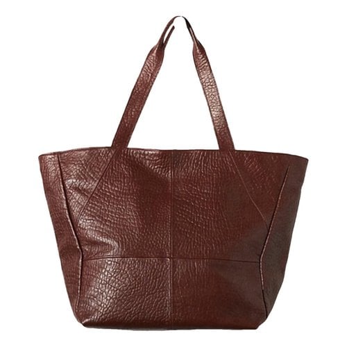 Pre-owned Anthropologie Leather Tote In Brown