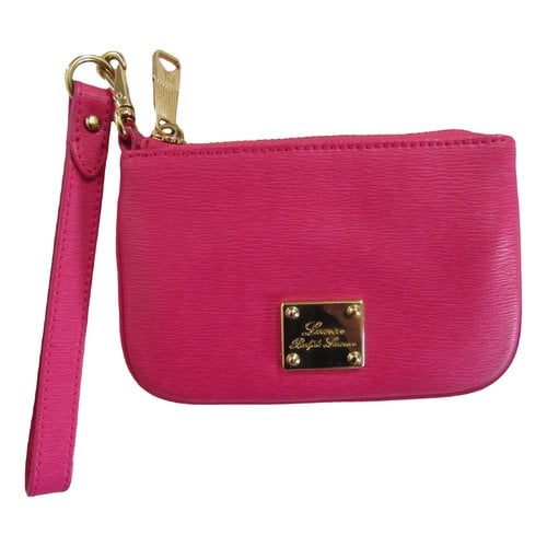 Pre-owned Lauren Ralph Lauren Leather Card Wallet In Pink