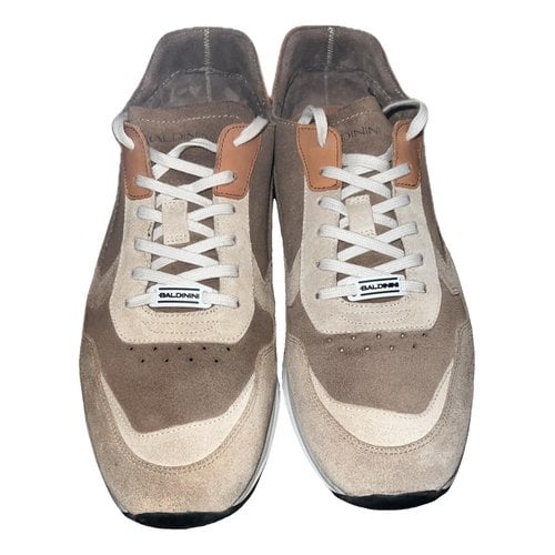 Pre-owned Baldinini Low Trainers In Beige