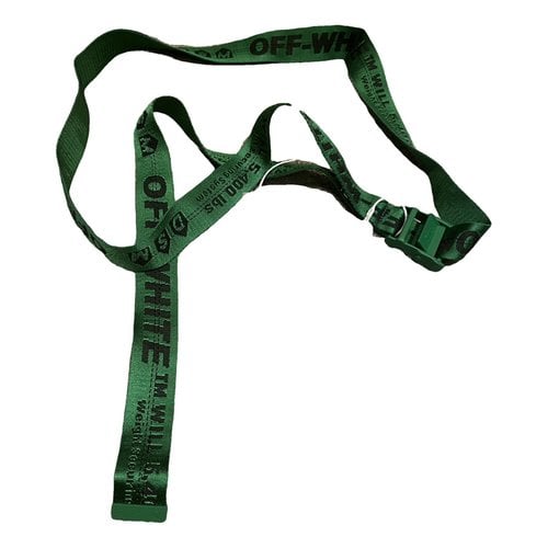 Pre-owned Off-white Cloth Belt In Green