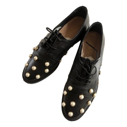 Pre-owned Coliac Leather Lace Ups In Black