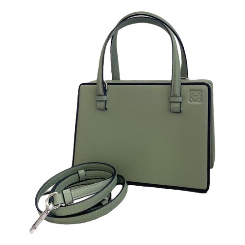 Pre-owned Loewe Postal Leather Handbag In Green