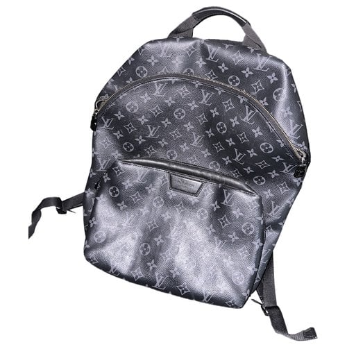 Pre-owned Louis Vuitton Apollo Backpack Leather Travel Bag In Black