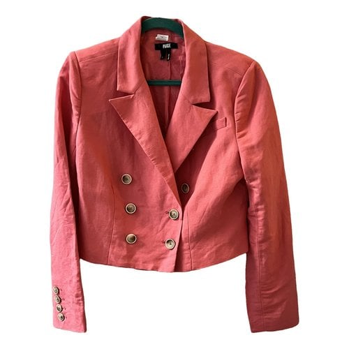 Pre-owned Paige Linen Jacket In Pink