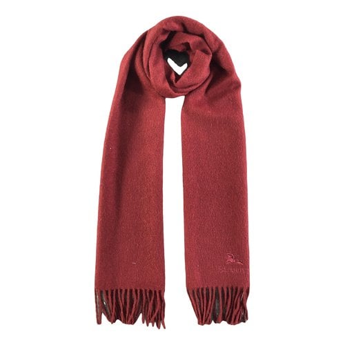 Pre-owned Burberry Cashmere Scarf & Pocket Square In Red