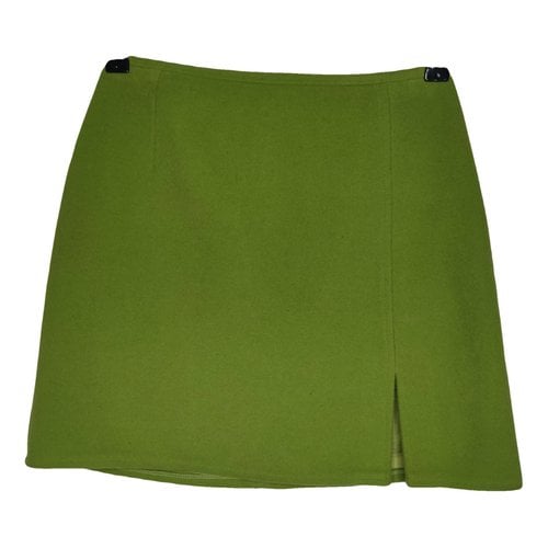 Pre-owned Max & Co Wool Mini Skirt In Green
