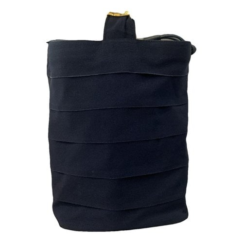 Pre-owned Ferragamo Vara Cloth Backpack In Blue