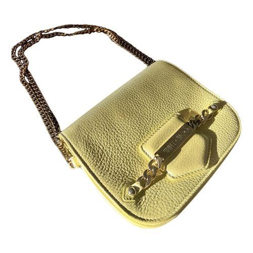 Pre-owned Jimmy Choo Leather Clutch Bag In Yellow