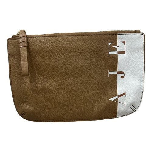 Pre-owned Aje Leather Clutch Bag In Brown