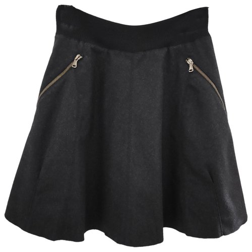 Pre-owned Max & Co Wool Mini Skirt In Anthracite