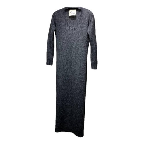 Pre-owned 8pm Wool Maxi Dress In Grey