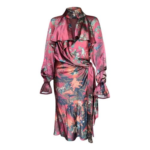 Pre-owned Jean Paul Gaultier Silk Mid-length Dress In Burgundy