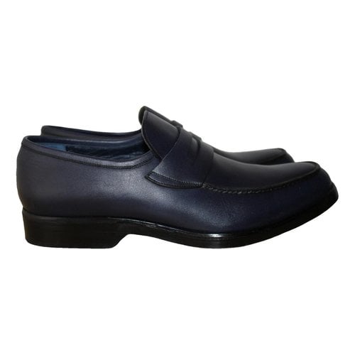 Pre-owned Max Verre Leather Flats In Blue