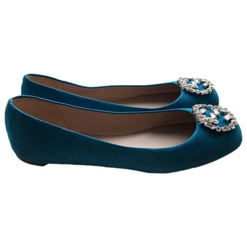 Pre-owned Gucci Ballet Flats In Blue
