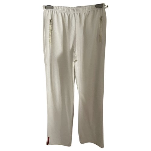 Pre-owned Prada Large Pants In White