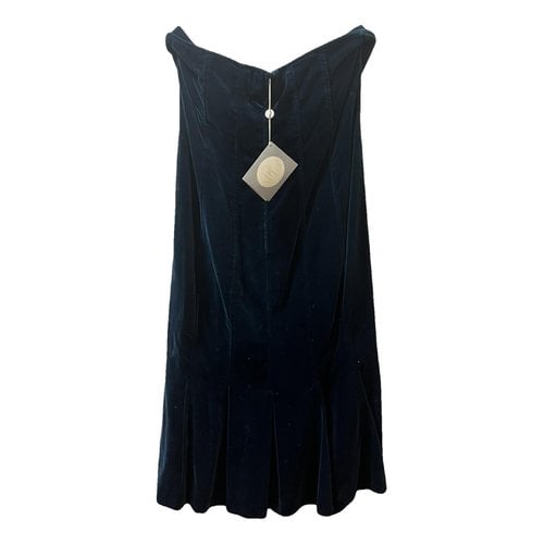 Pre-owned Dior Velvet Mid-length Dress In Blue