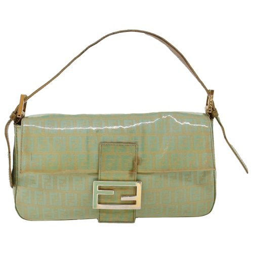 Pre-owned Fendi Baguette Cloth Handbag In Green