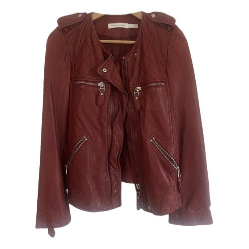 Pre-owned Isabel Marant Étoile Leather Biker Jacket In Red