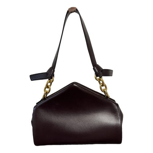 Pre-owned Bottega Veneta Chain Pouch Leather Handbag In Burgundy