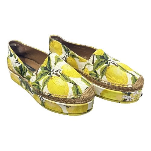 Pre-owned Dolce & Gabbana Cloth Flats In Yellow
